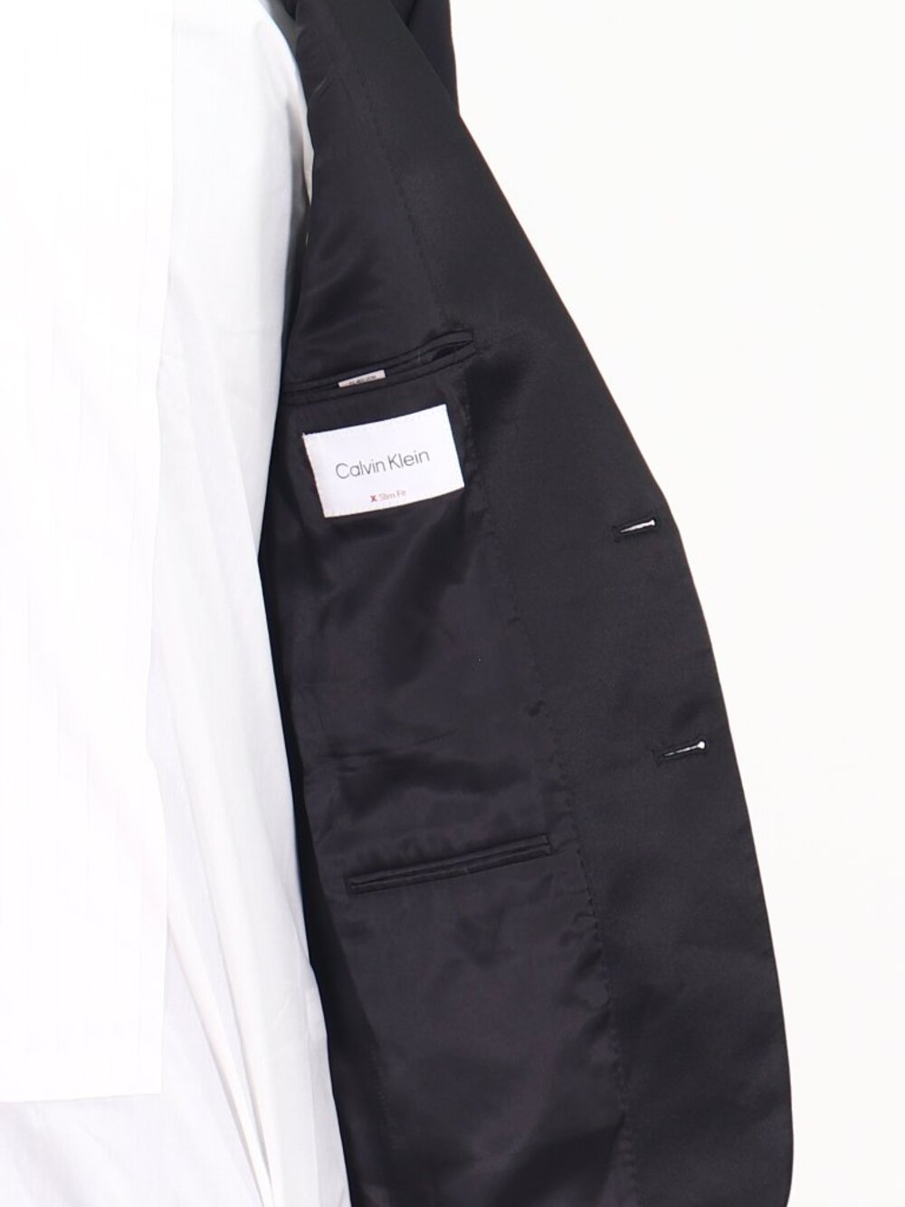 Calvin Klein 40R Black Blazer Sport Coat Tuxedo Jacket 2-Button Solid Y944 - Picture 11 of 11